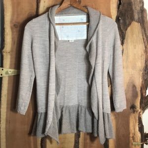 CANARY Anthropologie Alpaca Blend Ruffle Cardigan